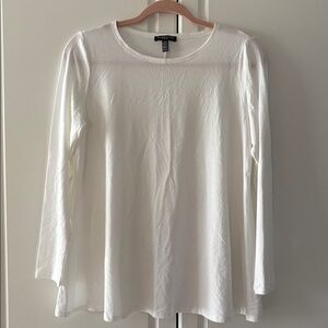 Eileen Fisher White Long Sleeve Top